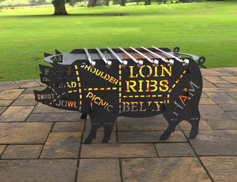 Big Pig Fire Pit Grill. DXF, SVG files for laser, plasma cutting
