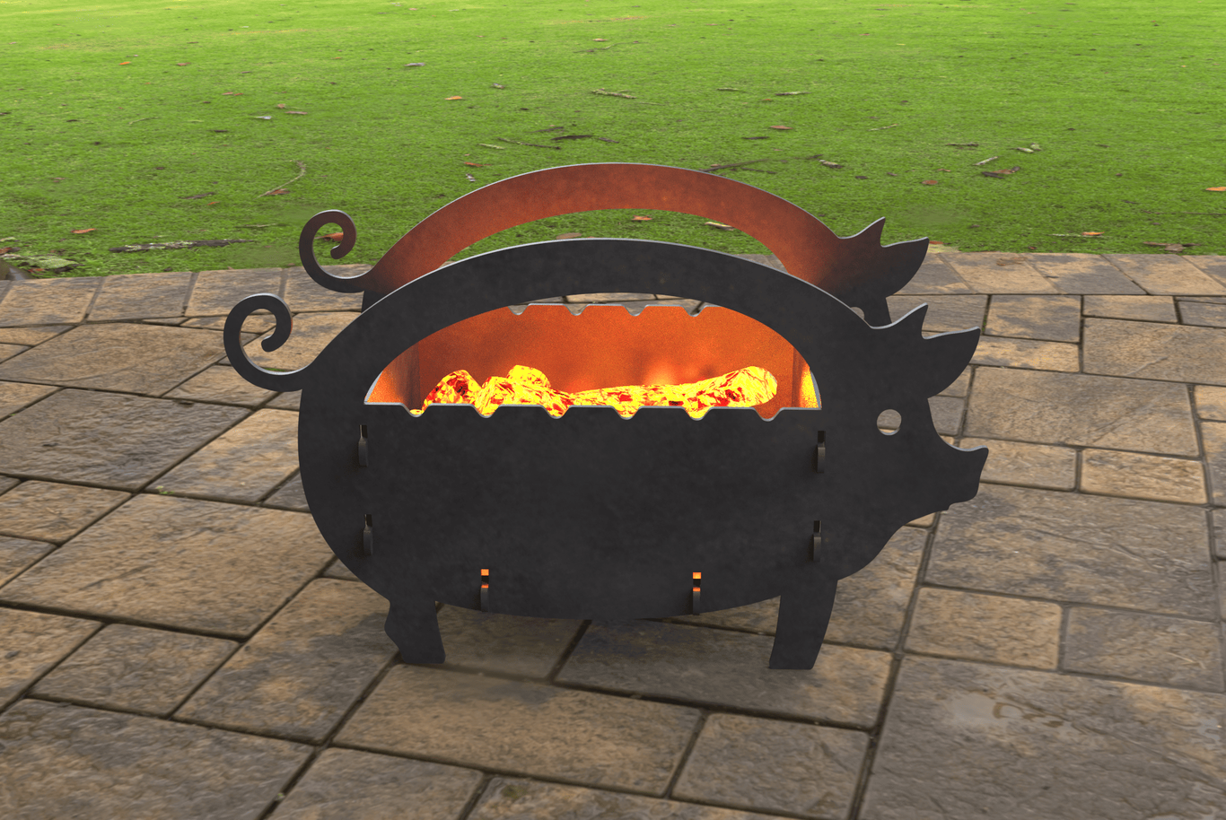 Small Pig Fire Pit Grill. DXF, SVG files for laser, plasma cutting. Фото 8
