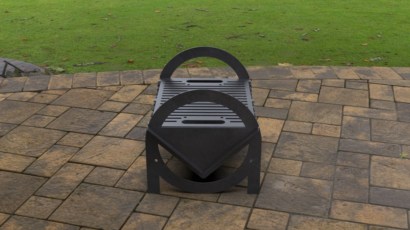 Flat-Pack Fire Pit Grill. DXF, SVG files for laser, plasma cutting. Фото 5