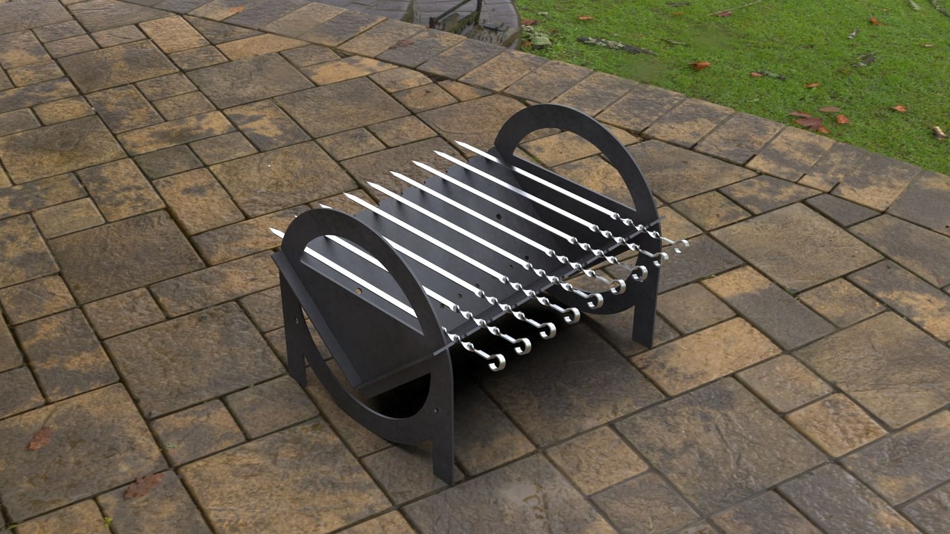 Flat-Pack Fire Pit Grill. DXF, SVG files for laser, plasma cutting. Фото 6