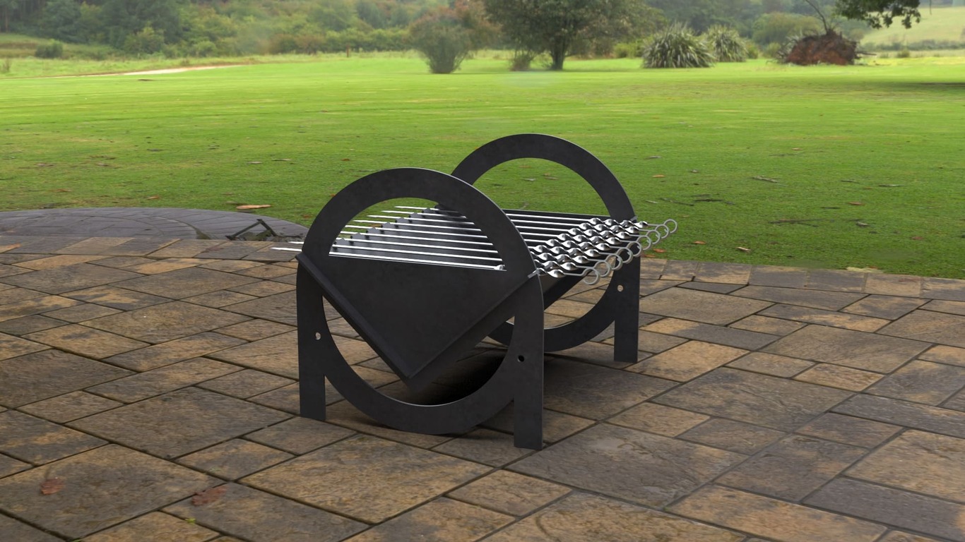 Flat-Pack Fire Pit Grill. DXF, SVG files for laser, plasma cutting. Фото 7
