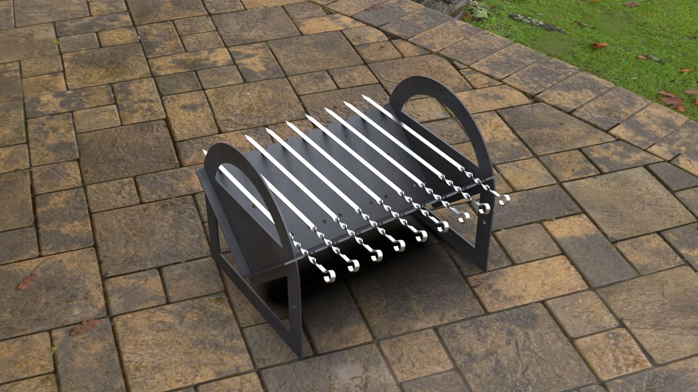 Мангал гриль Flat pack V2. DXF, SVG файли для лазерної, плазмової різки. Фото 6