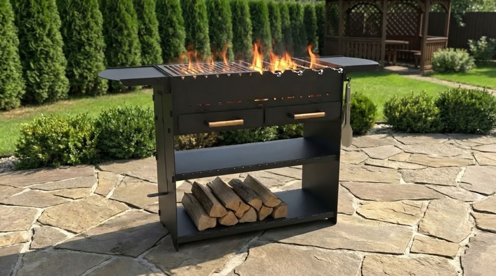 Fire Pit Grill with an Ashtray. DXF, SVG files for laser, plasma cutting