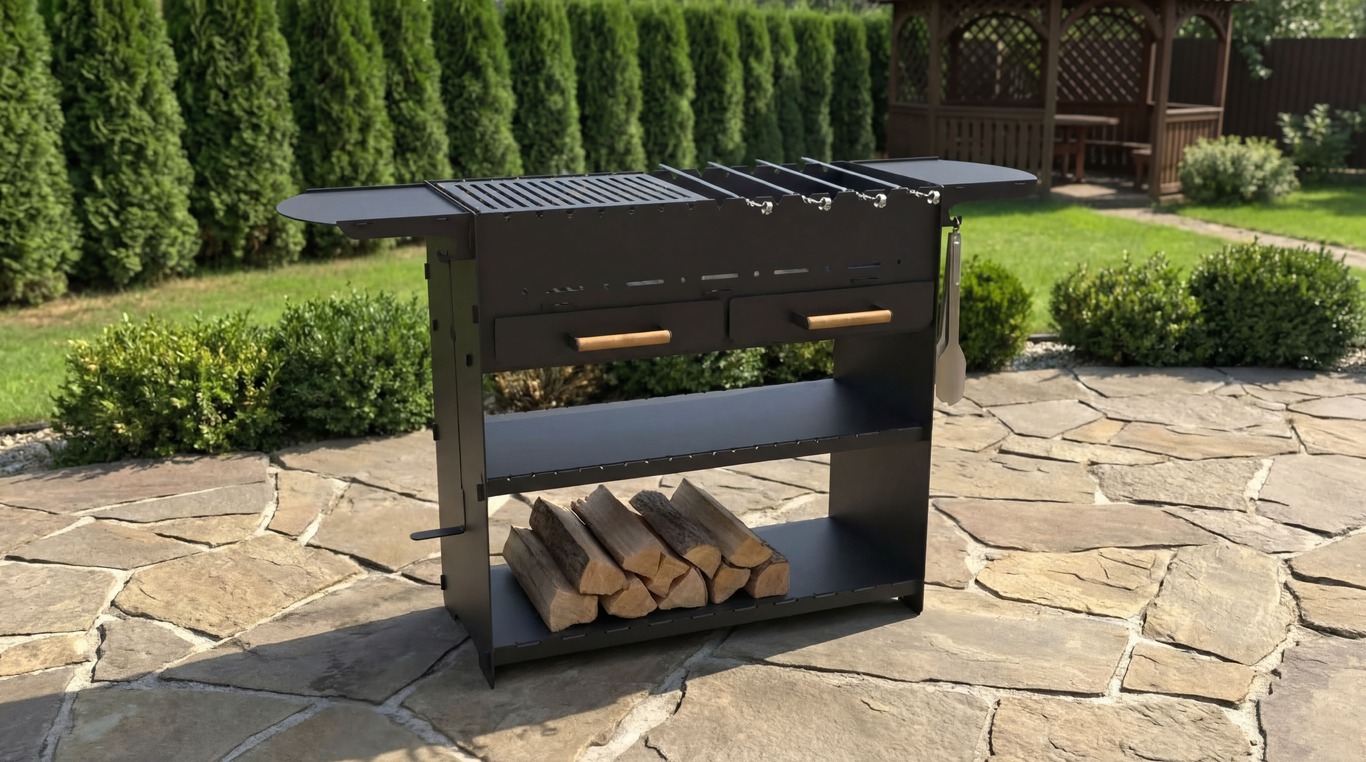 Fire Pit Grill with an Ashtray. DXF, SVG files for laser, plasma cutting. Фото 3