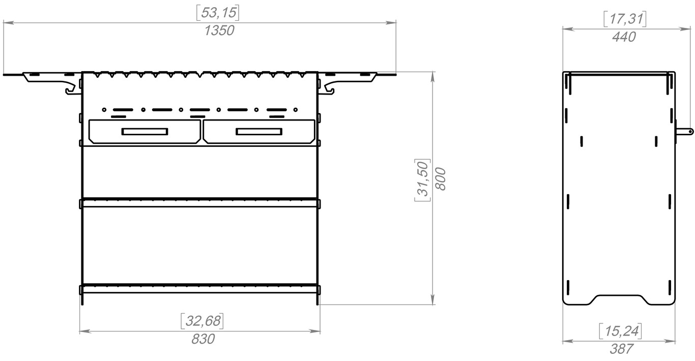 Fire Pit Grill with an Ashtray. DXF, SVG files for laser, plasma cutting. Фото 13