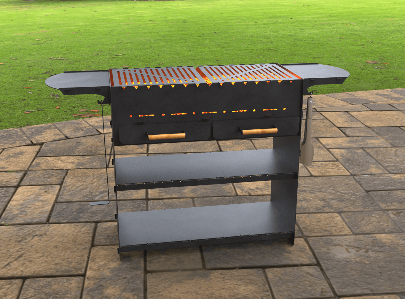 Fire Pit Grill with an Ashtray. DXF, SVG files for laser, plasma cutting. Фото 5
