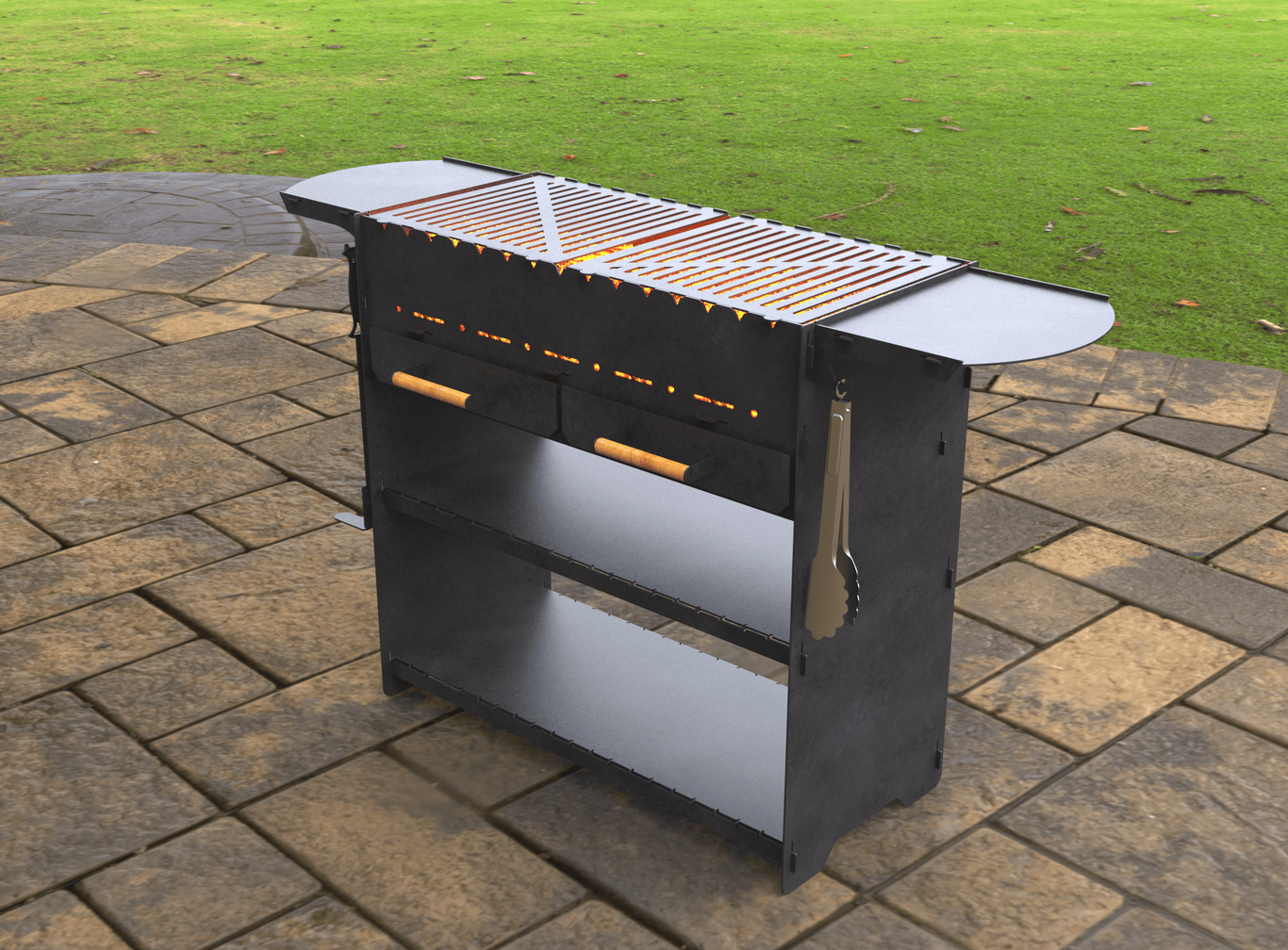 Fire Pit Grill with an Ashtray. DXF, SVG files for laser, plasma cutting. Фото 4