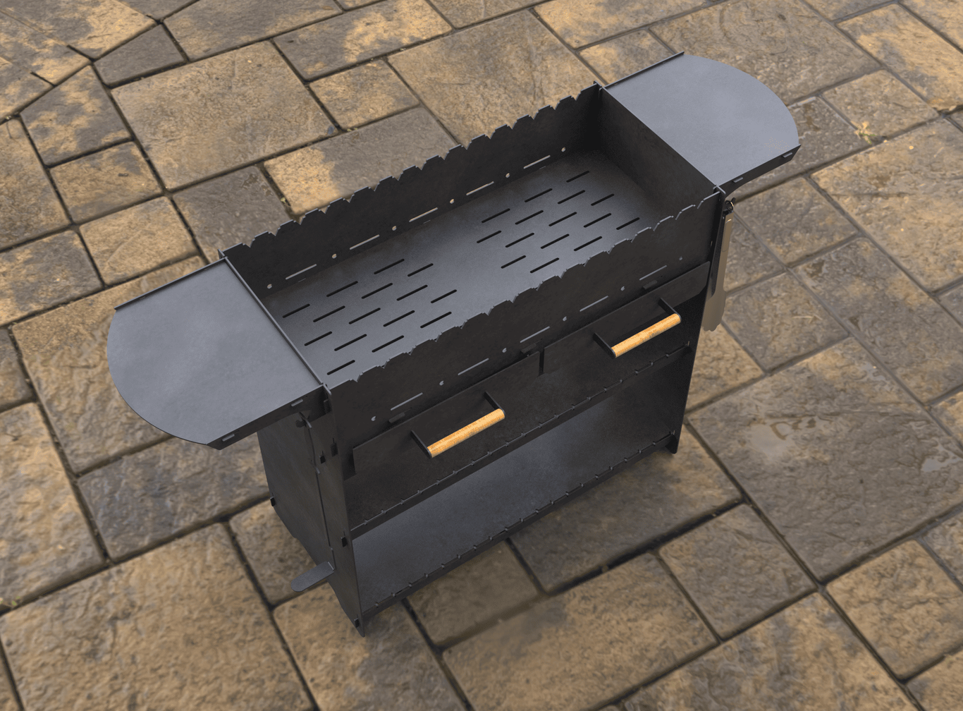 Fire Pit Grill with an Ashtray. DXF, SVG files for laser, plasma cutting. Фото 8