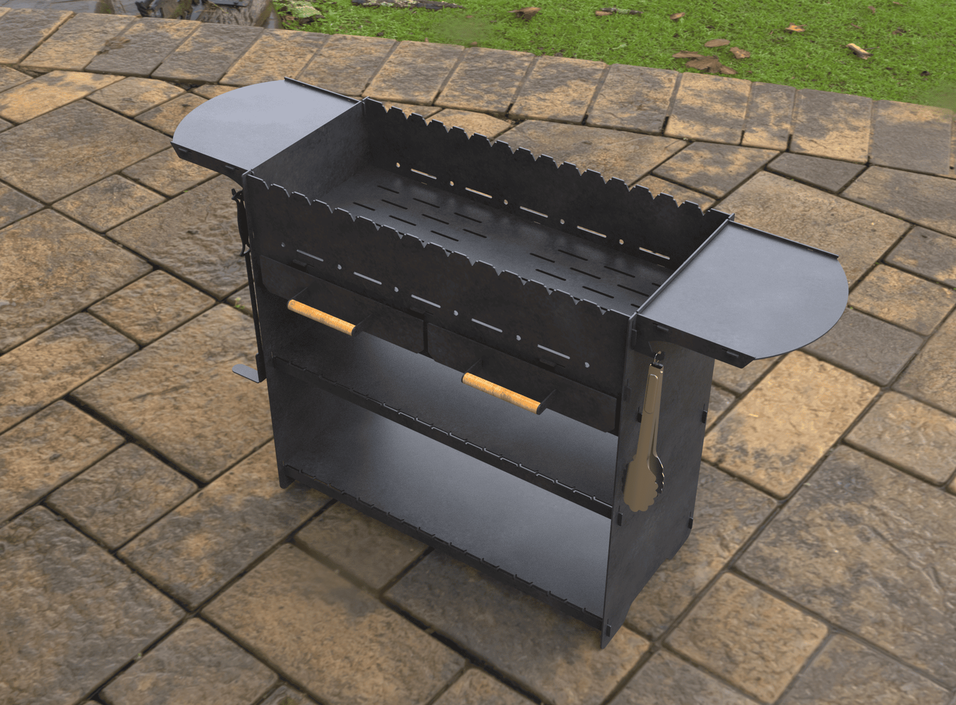 Fire Pit Grill with an Ashtray. DXF, SVG files for laser, plasma cutting. Фото 11