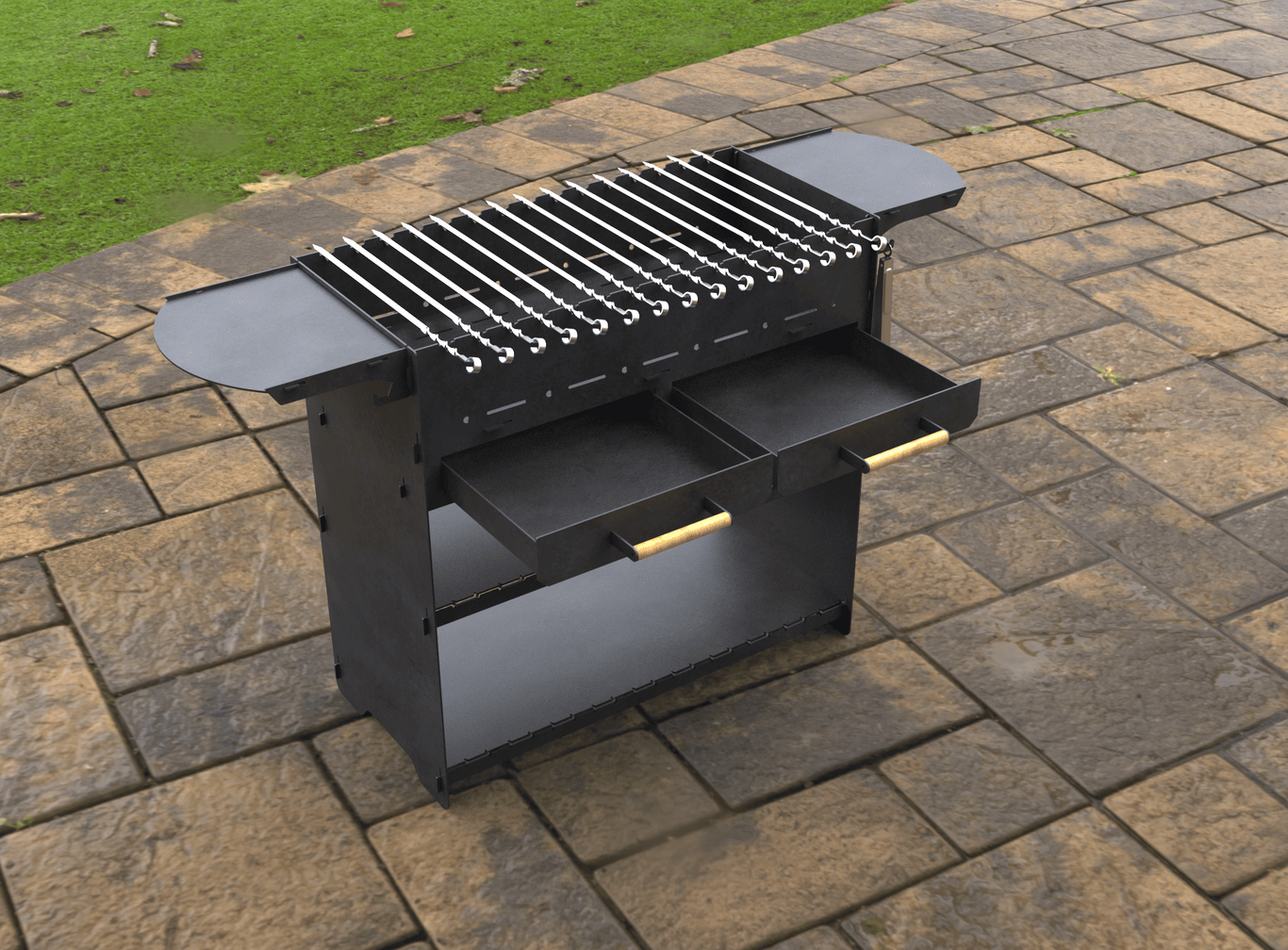 Fire Pit Grill with an Ashtray. DXF, SVG files for laser, plasma cutting. Фото 10