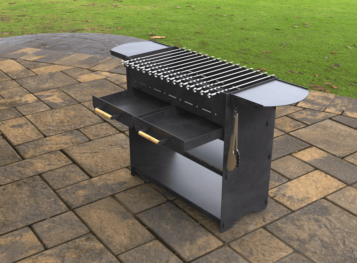 Fire Pit Grill with an Ashtray. DXF, SVG files for laser, plasma cutting. Фото 12