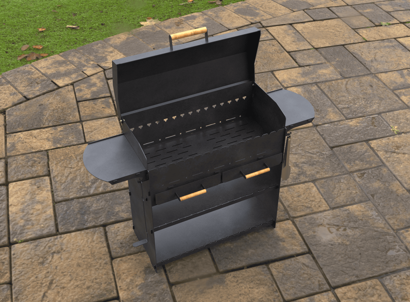 Fire Pit Grill with an Ashtray and a Lid. DXF, SVG files for laser, plasma cutting. Фото 8
