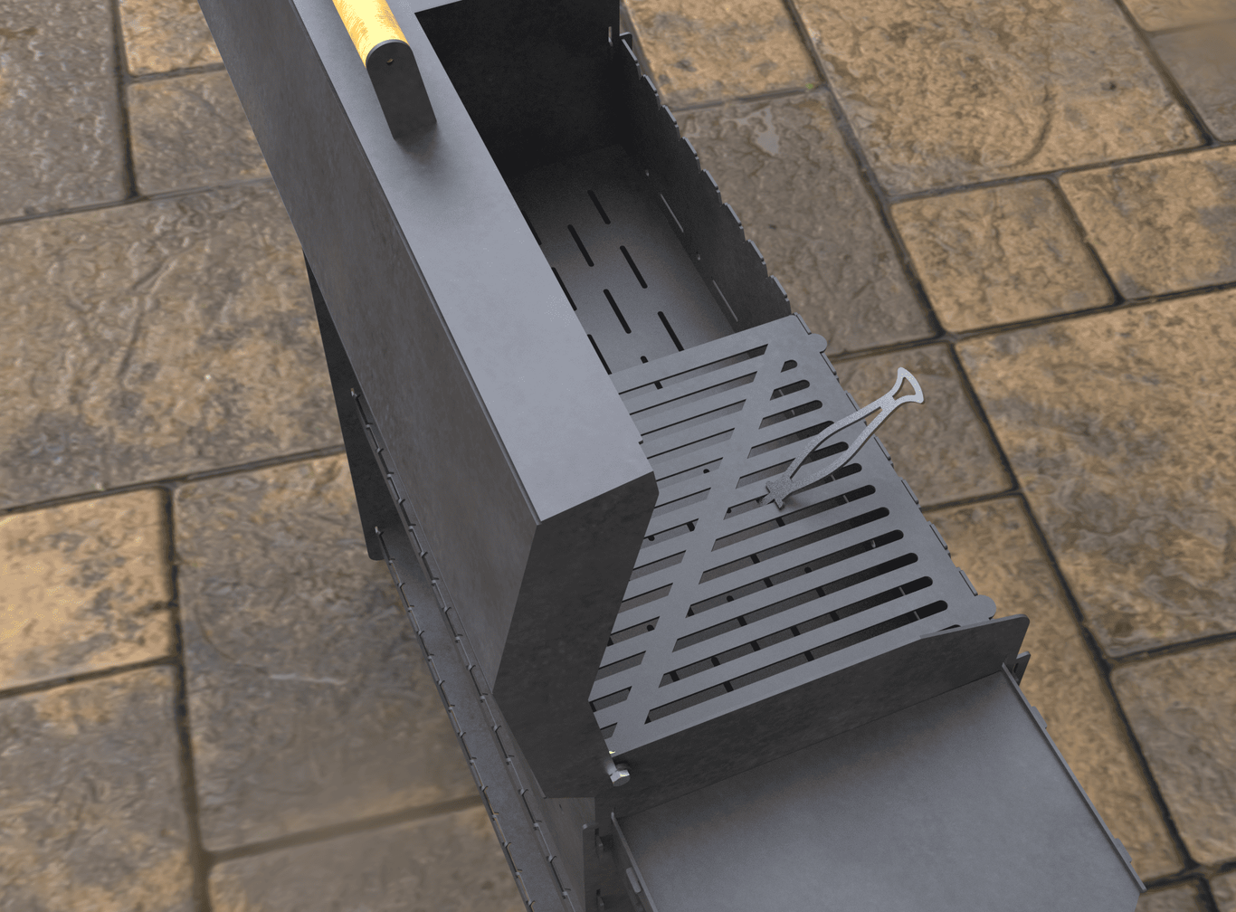 Fire Pit Grill with an Ashtray and a Lid. DXF, SVG files for laser, plasma cutting. Фото 9