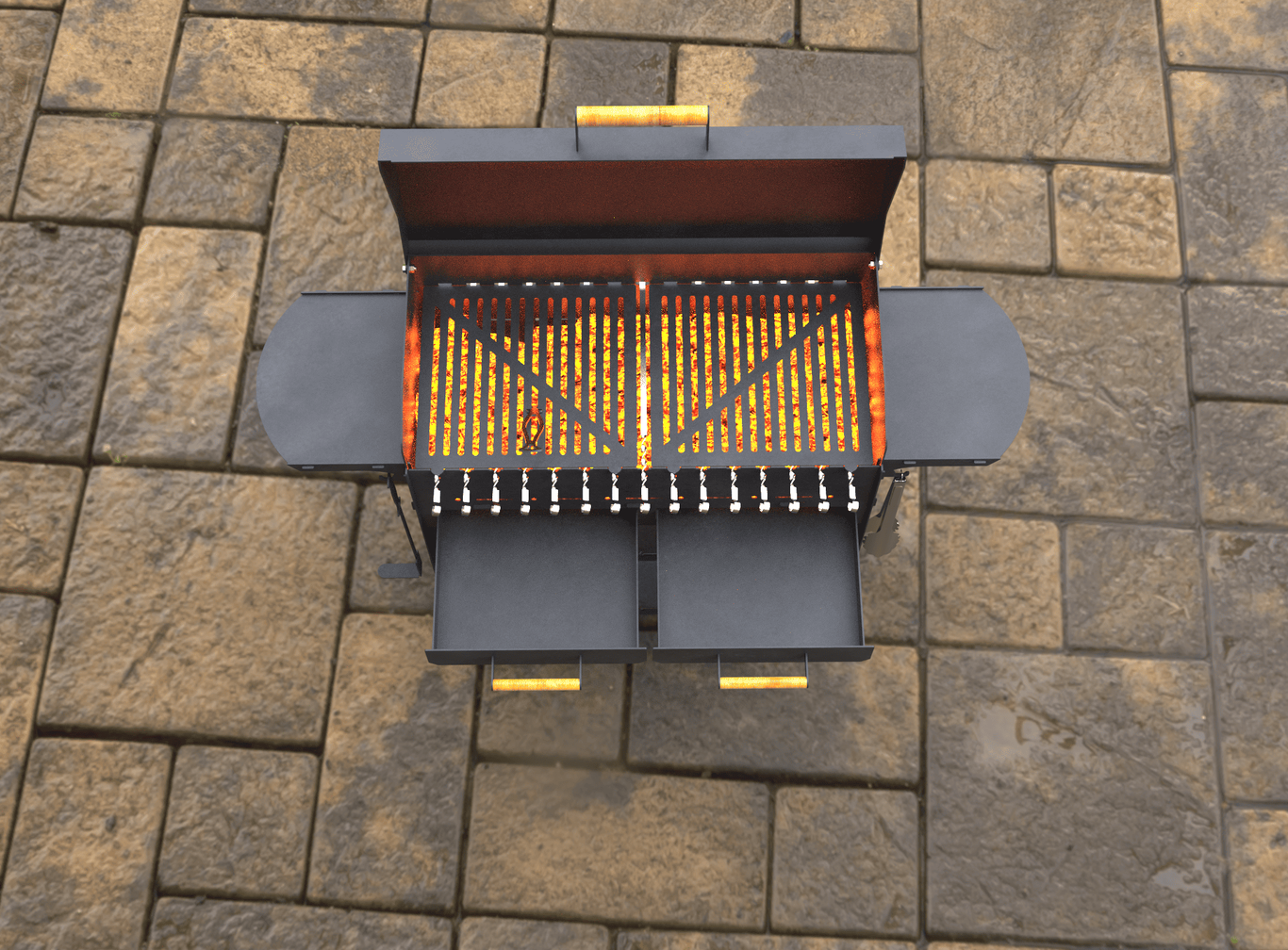 Fire Pit Grill with an Ashtray and a Lid. DXF, SVG files for laser, plasma cutting. Фото 12