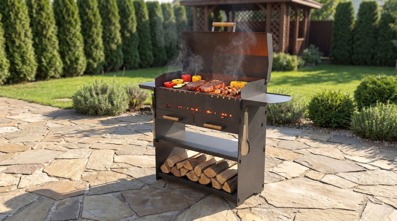 Fire Pit Grill with an Ashtray and a Lid. DXF, SVG files for laser, plasma cutting. Фото 3