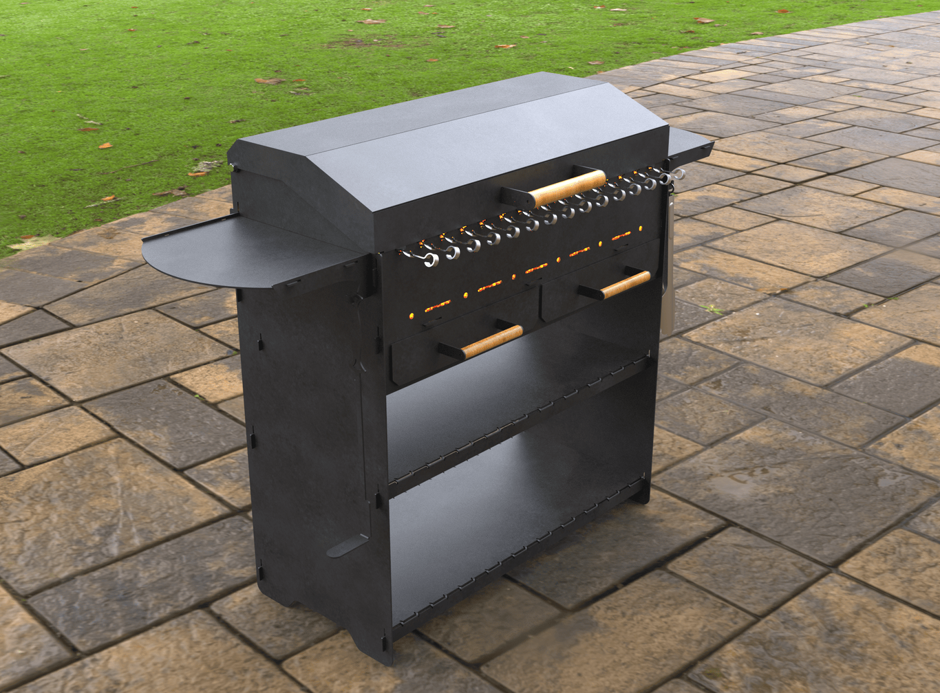 Fire Pit Grill with an Ashtray and a Lid. DXF, SVG files for laser, plasma cutting. Фото 14