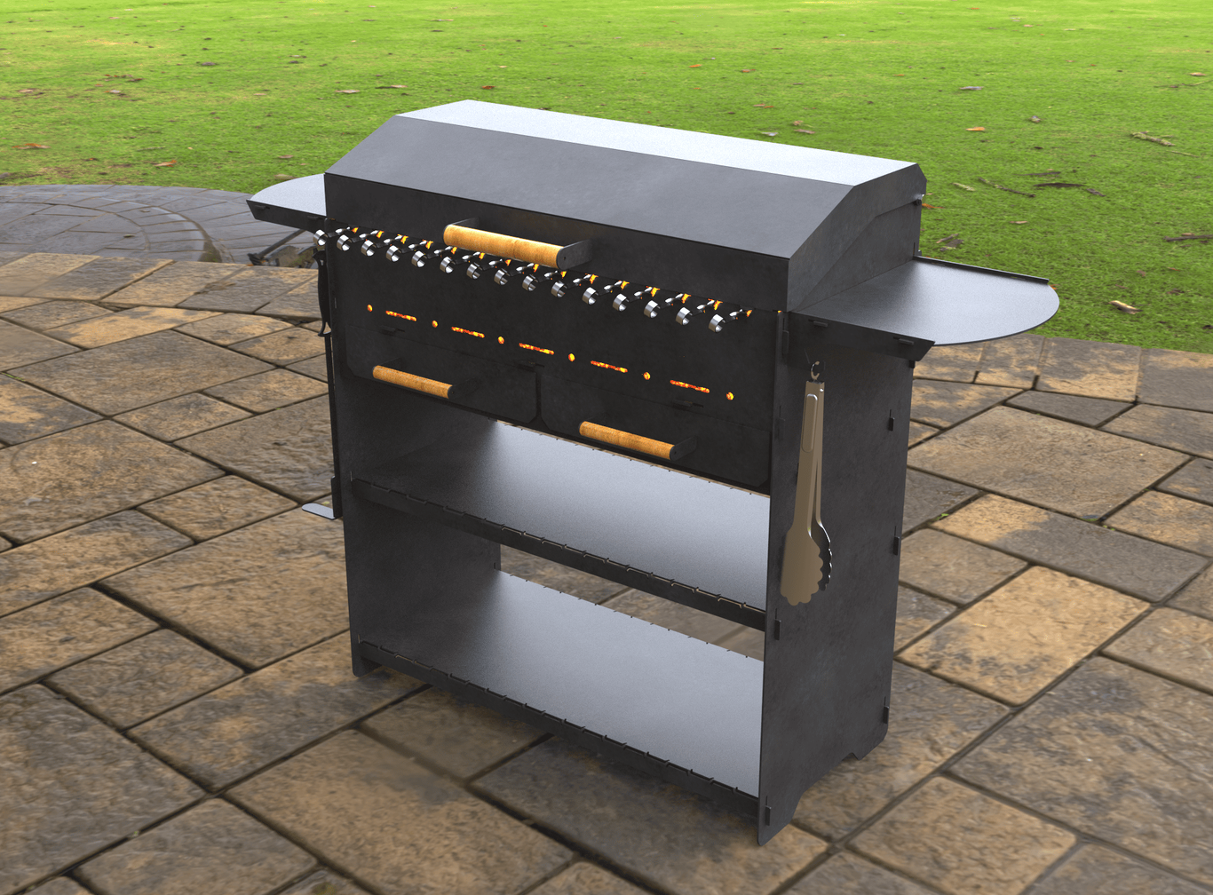 Fire Pit Grill with an Ashtray and a Lid. DXF, SVG files for laser, plasma cutting. Фото 15