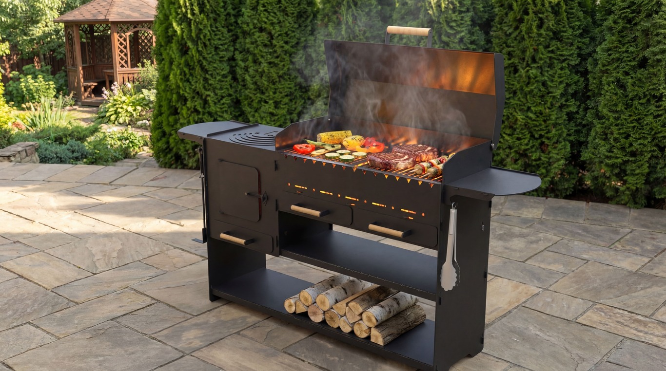 Modern with Stove Fire Pit Grill. DXF, SVG files for laser, plasma cutting. Фото 4
