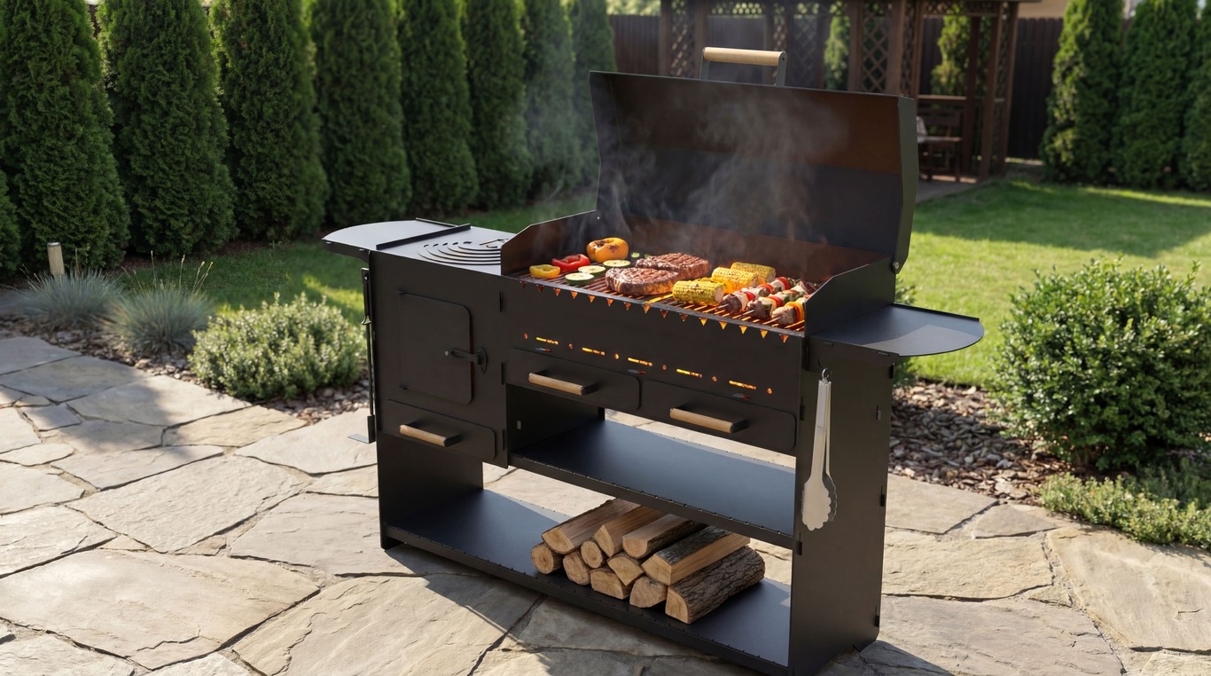 Modern with Stove Fire Pit Grill. DXF, SVG files for laser, plasma cutting. Фото 2