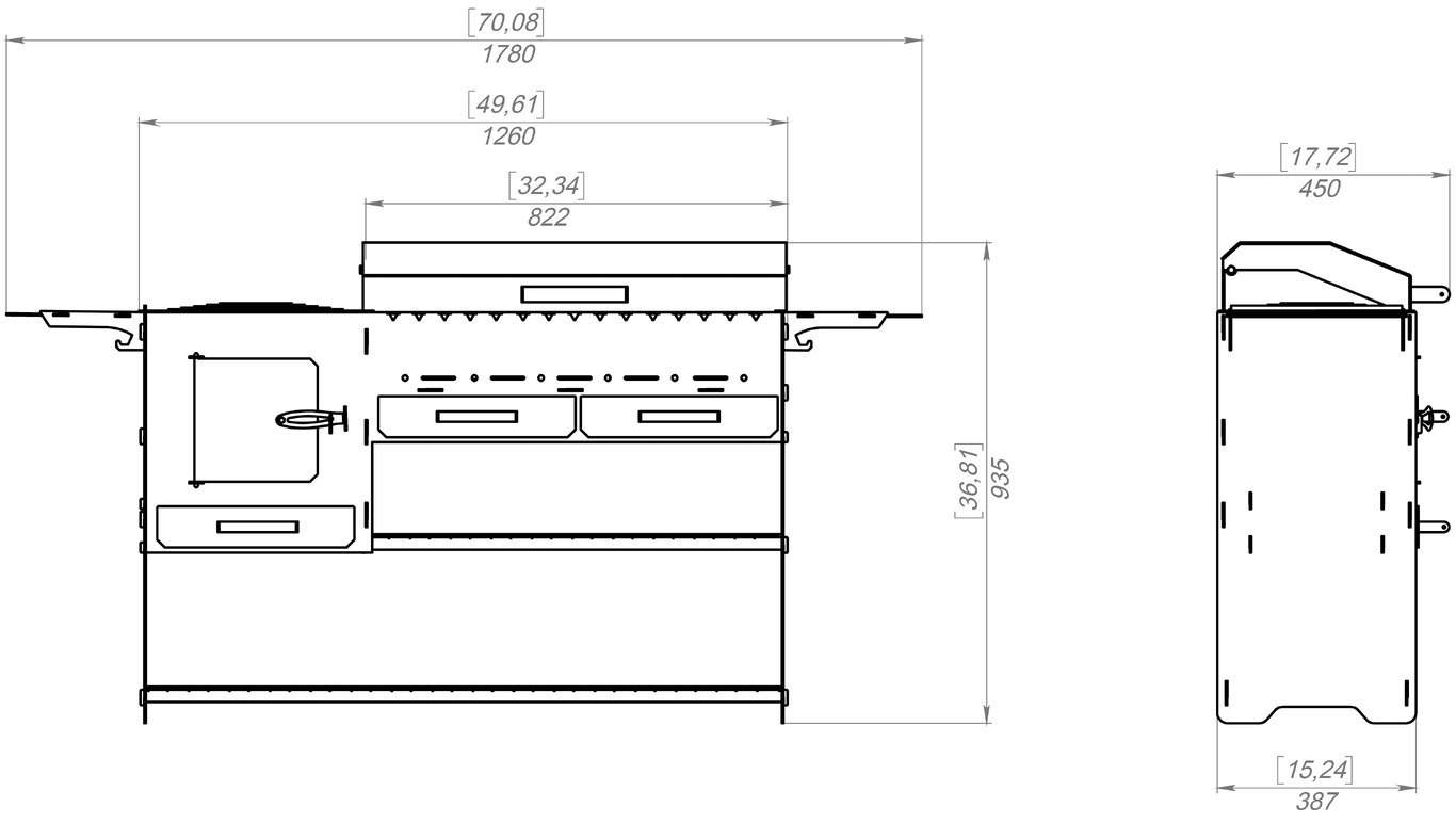 Modern with Stove Fire Pit Grill. DXF, SVG files for laser, plasma cutting. Фото 18