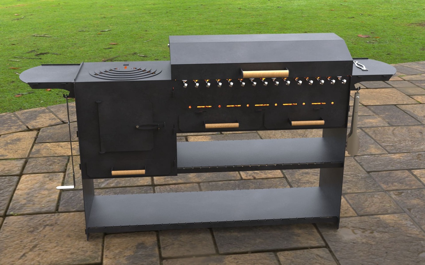 Modern with Stove Fire Pit Grill. DXF, SVG files for laser, plasma cutting. Фото 6