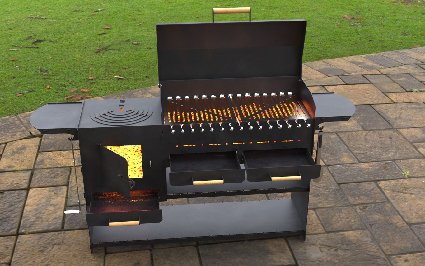 Modern with Stove Fire Pit Grill. DXF, SVG files for laser, plasma cutting. Фото 7