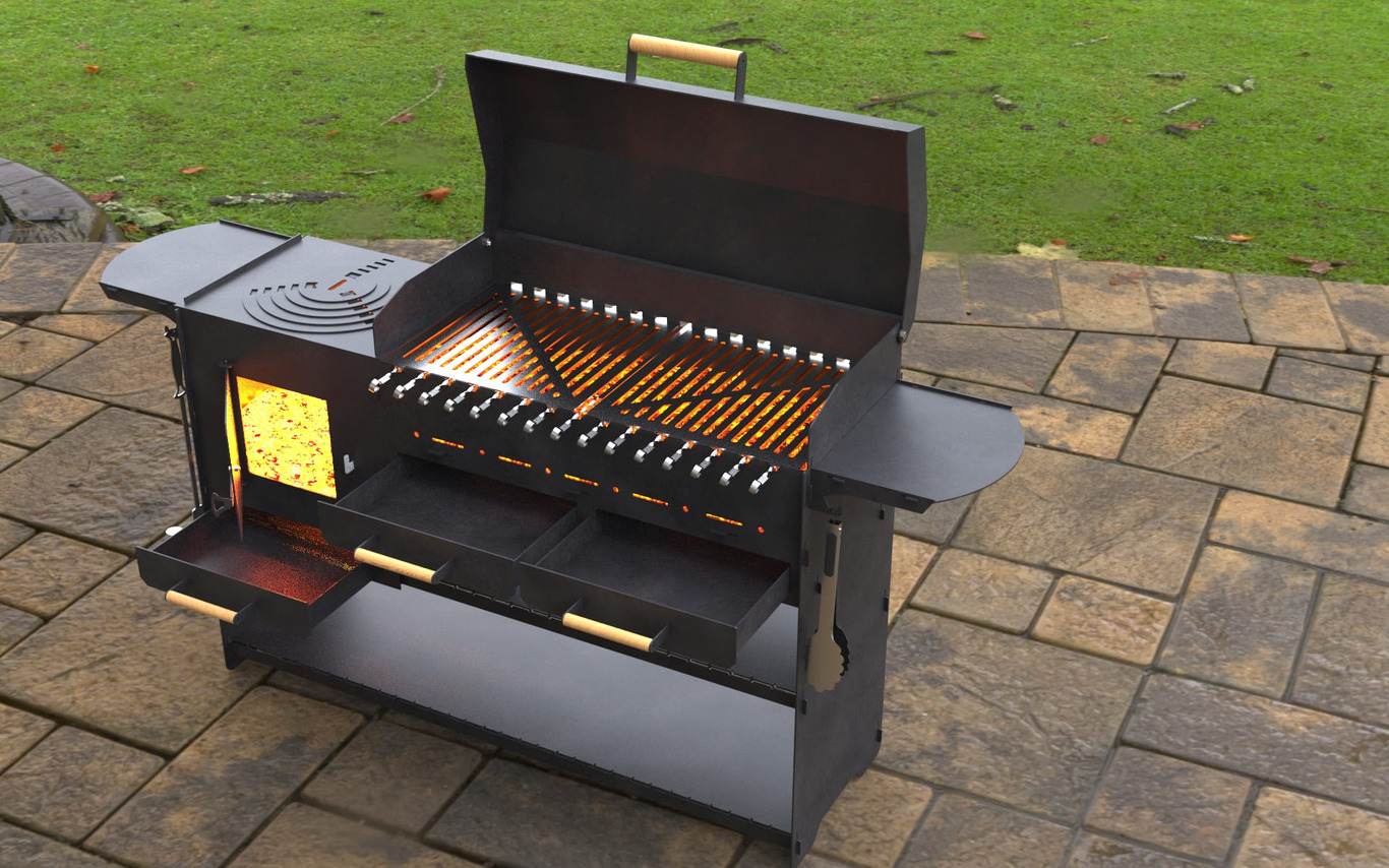 Modern with Stove Fire Pit Grill. DXF, SVG files for laser, plasma cutting. Фото 8