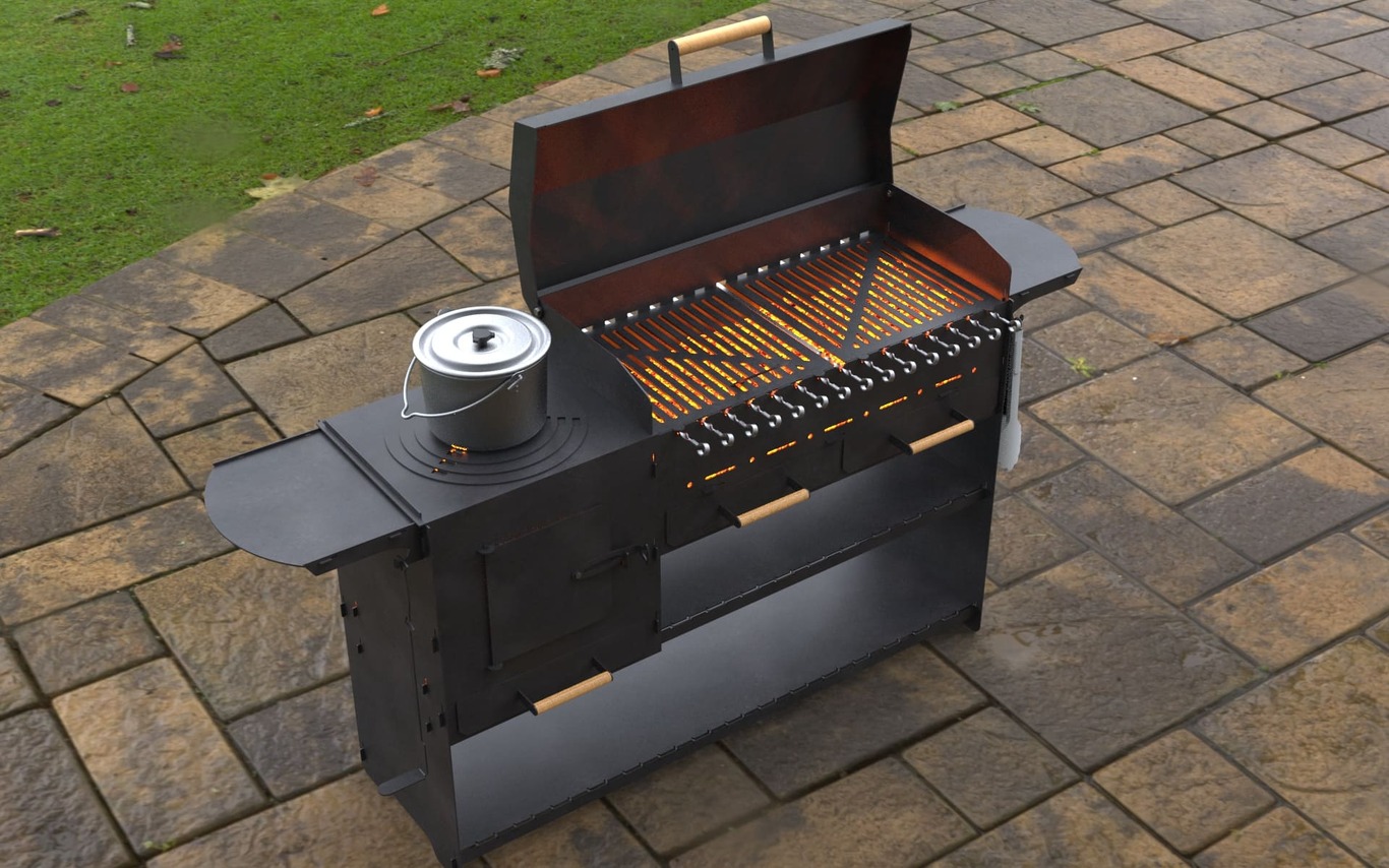 Modern with Stove Fire Pit Grill. DXF, SVG files for laser, plasma cutting. Фото 11