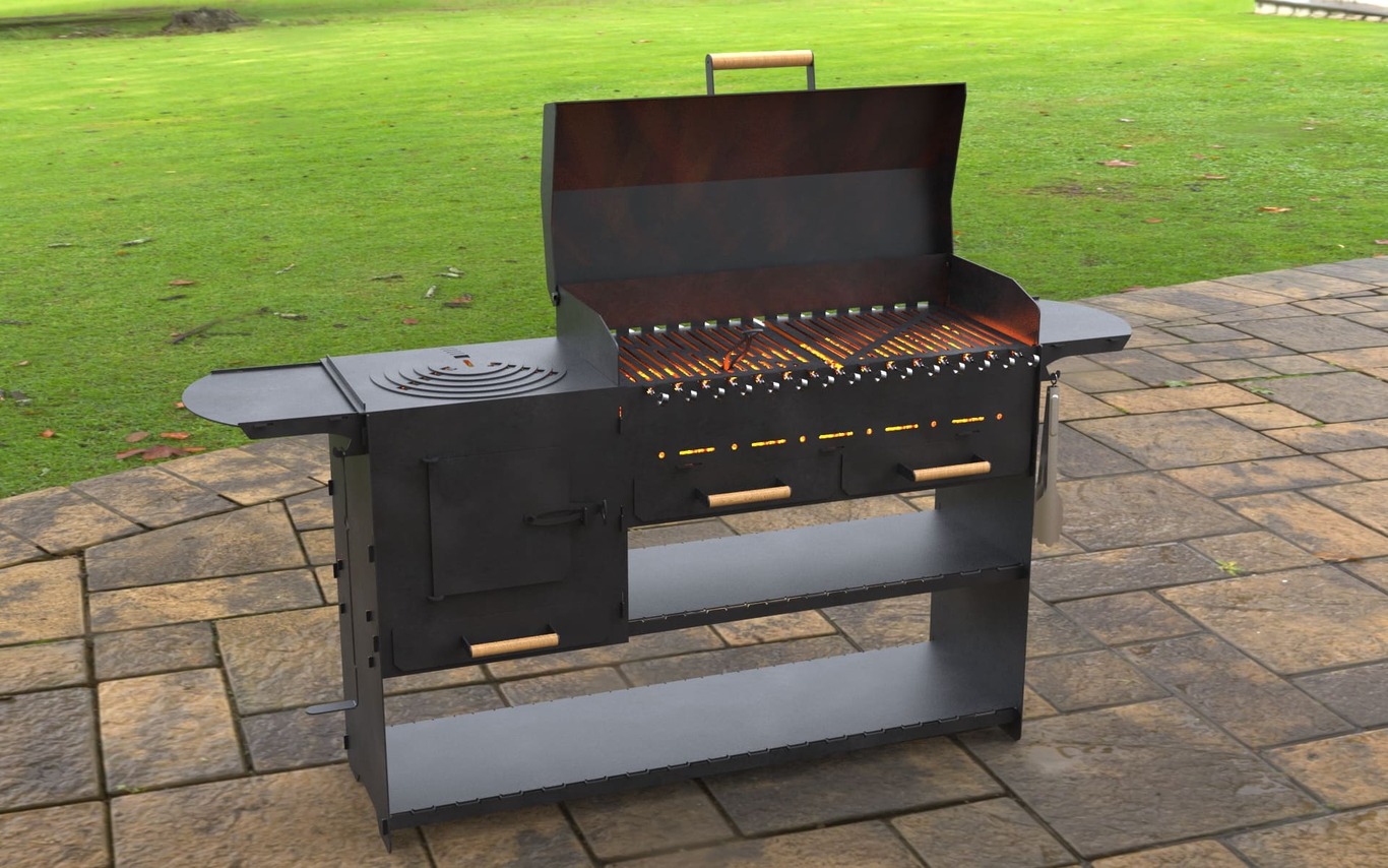Modern with Stove Fire Pit Grill. DXF, SVG files for laser, plasma cutting. Фото 13