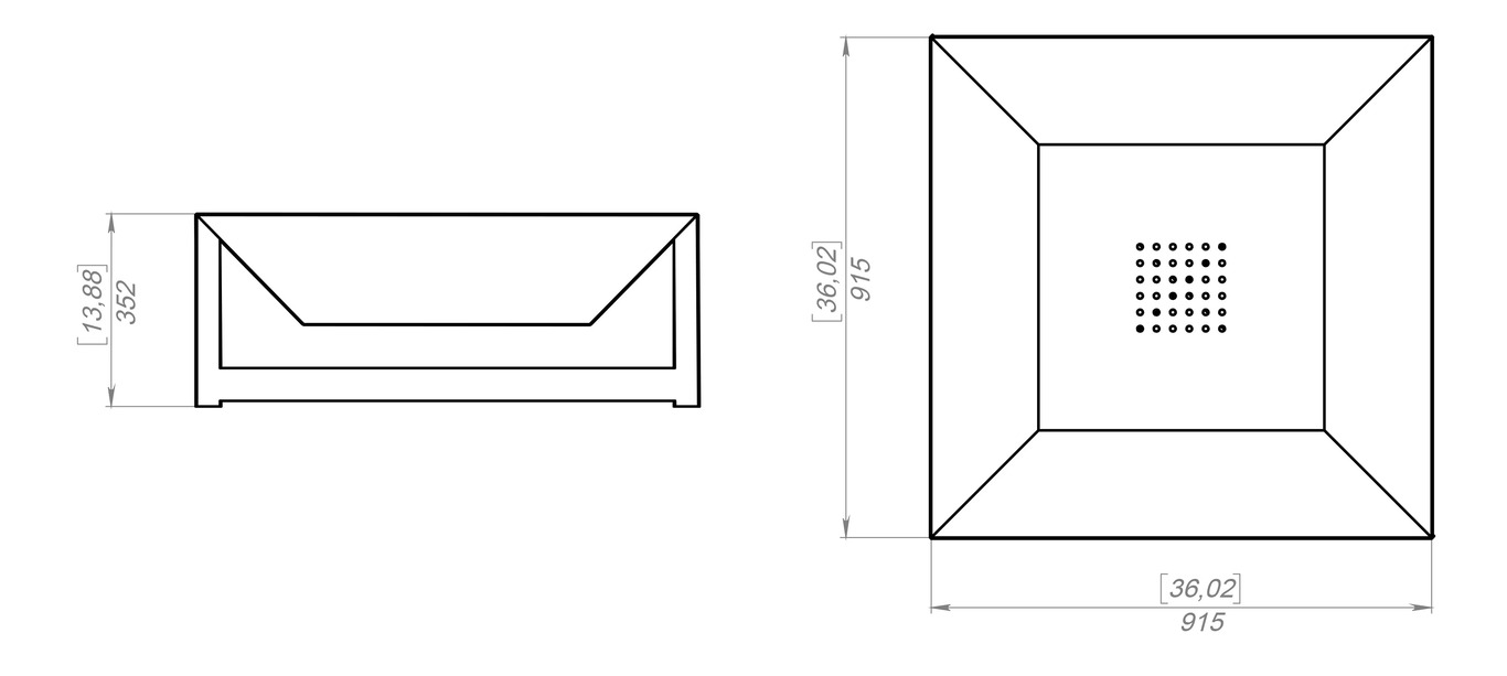 Braciere Quadrato Alto 915 mm. File DXF, SVG per taglio laser, plasma. Фото 10