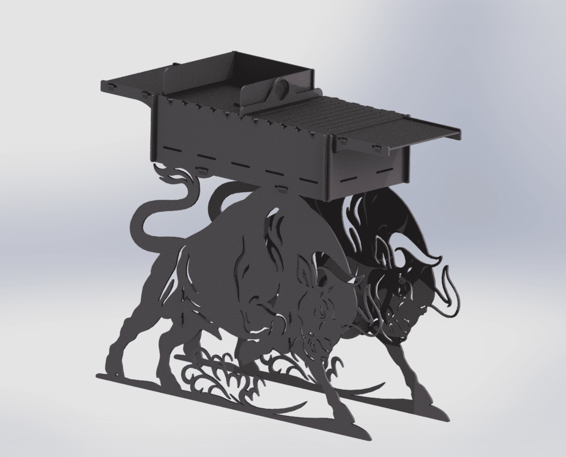 Bull Fire Pit Barbecue. DXF files for plasma, laser cutting. Фото 5