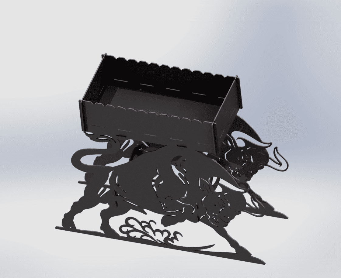 Bull Fire Pit Barbecue. DXF files for plasma, laser cutting. Фото 7