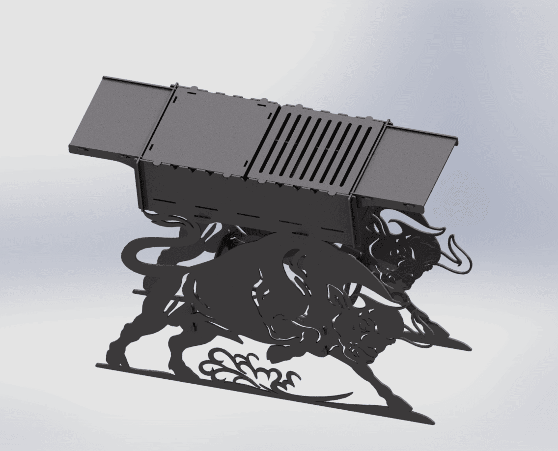 Bull Fire Pit Barbecue. DXF files for plasma, laser cutting. Фото 8