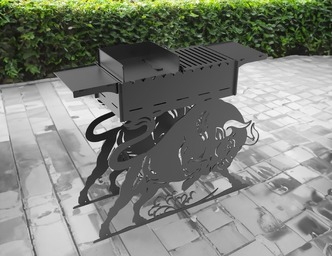 Bull Fire Pit Barbecue. DXF files for plasma, laser cutting