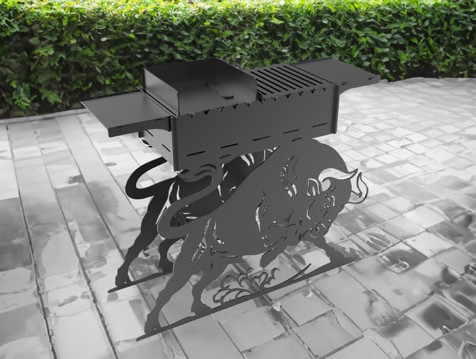 Bull Fire Pit Barbecue. DXF files for plasma, laser cutting