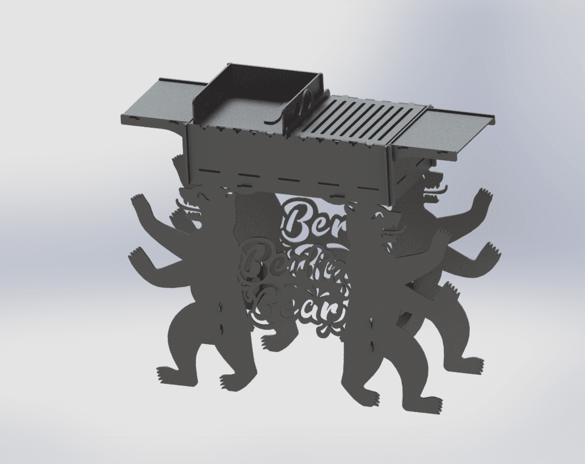 Berlin Bear Fire Pit Grill. DXF files for plasma, laser cutting. Фото 4