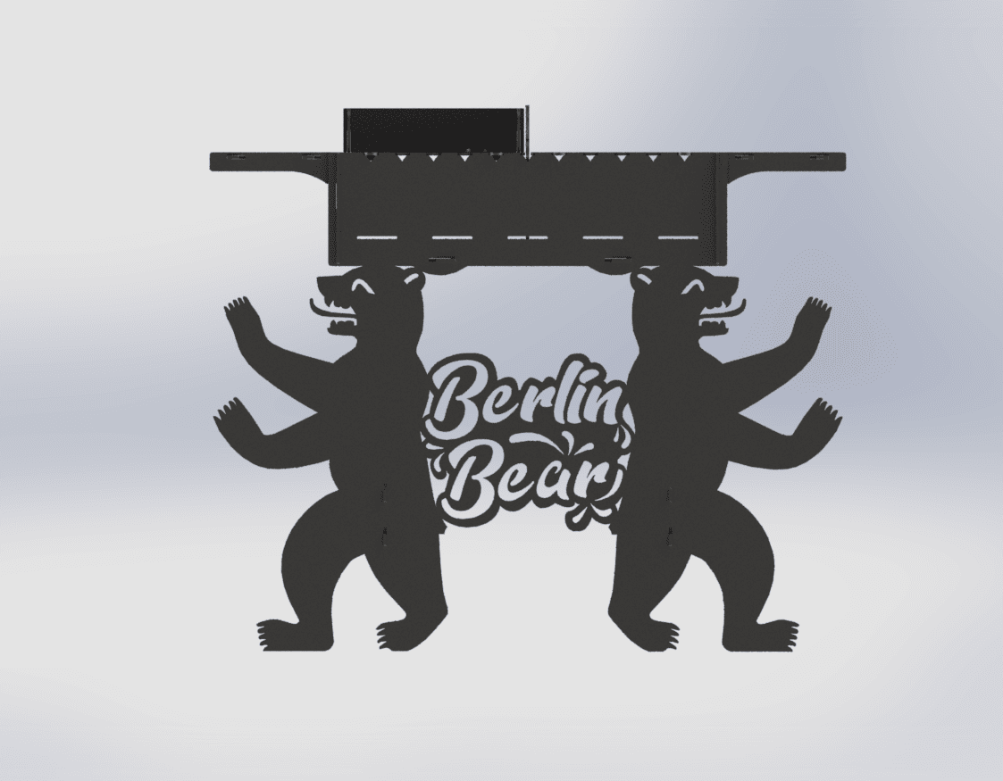 Berlin Bear Fire Pit Grill. DXF files for plasma, laser cutting. Фото 3