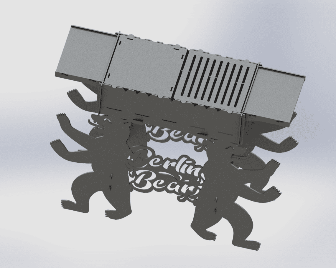 Berlin Bear Fire Pit Grill. DXF files for plasma, laser cutting. Фото 5