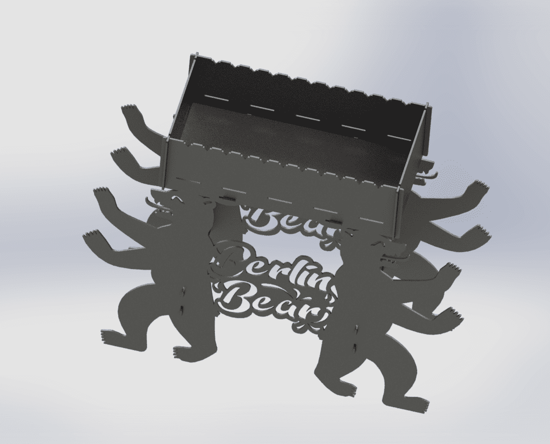 Berlin Bear Fire Pit Grill. DXF files for plasma, laser cutting. Фото 7