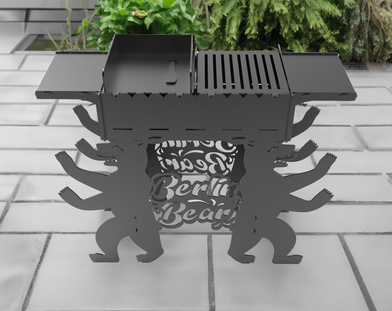Berlin Bear Fire Pit Grill. DXF files for plasma, laser cutting