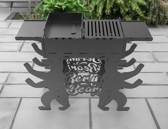 Berlin Bear Fire Pit Grill. DXF files for plasma, laser cutting