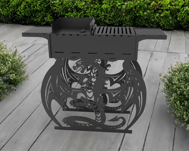 Dragon Fire Pit Grill. DXF files for plasma, laser cutting