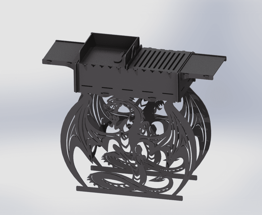 Dragon Fire Pit Grill. DXF files for plasma, laser cutting. Фото 4