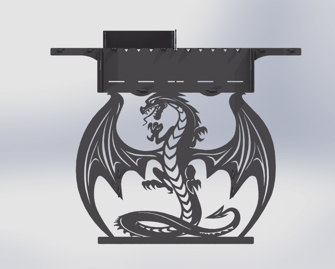 Dragon Fire Pit Grill. DXF files for plasma, laser cutting. Фото 3
