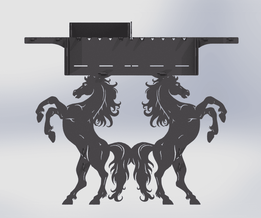 Horse Fire Pit Grill. DXF files for plasma, laser cutting. Фото 3