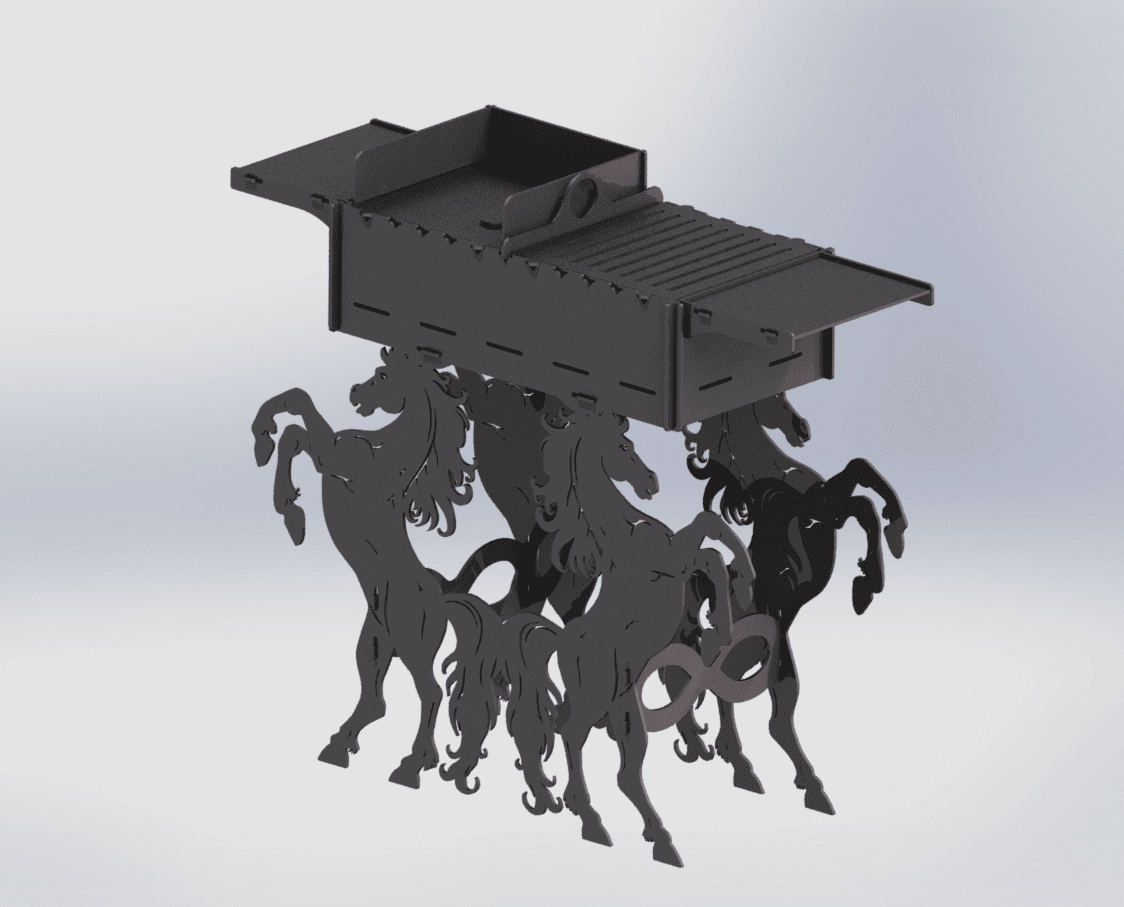 Horse Fire Pit Grill. DXF files for plasma, laser cutting. Фото 5