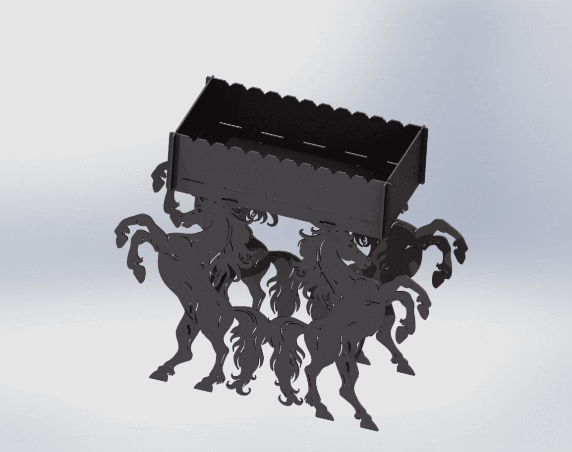 Horse Fire Pit Grill. DXF files for plasma, laser cutting. Фото 6