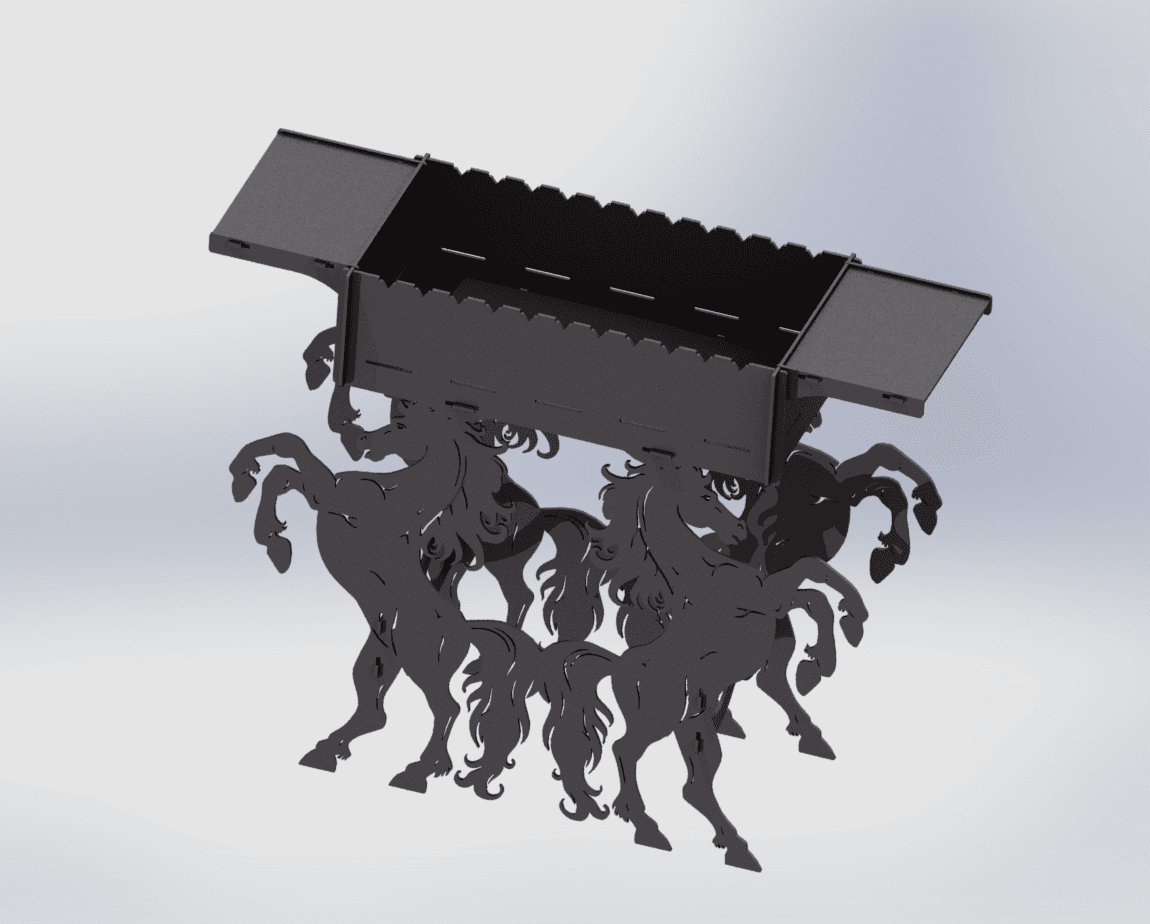 Horse Fire Pit Grill. DXF files for plasma, laser cutting. Фото 8