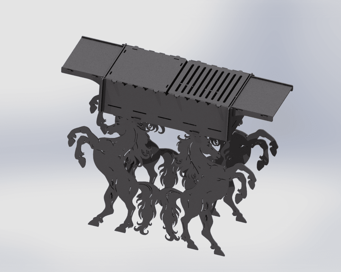Horse Fire Pit Grill. DXF files for plasma, laser cutting. Фото 7