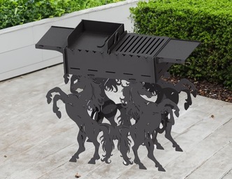 Horse Fire Pit Grill. DXF files for plasma, laser cutting